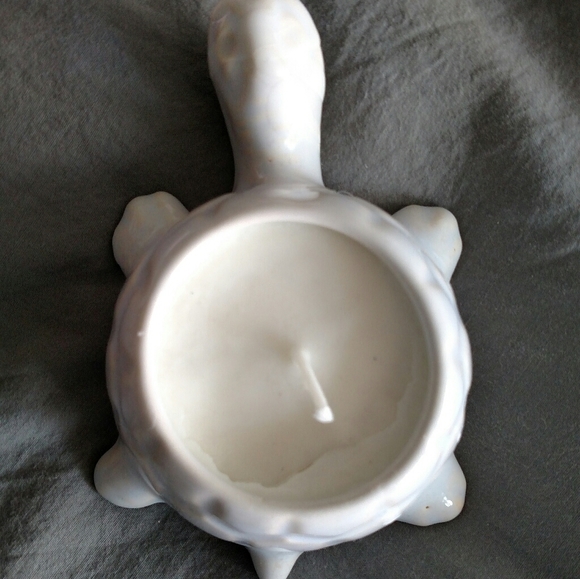 Homemade Candle in Ceramic Pale Blue Turtle - Picture 3 of 4
